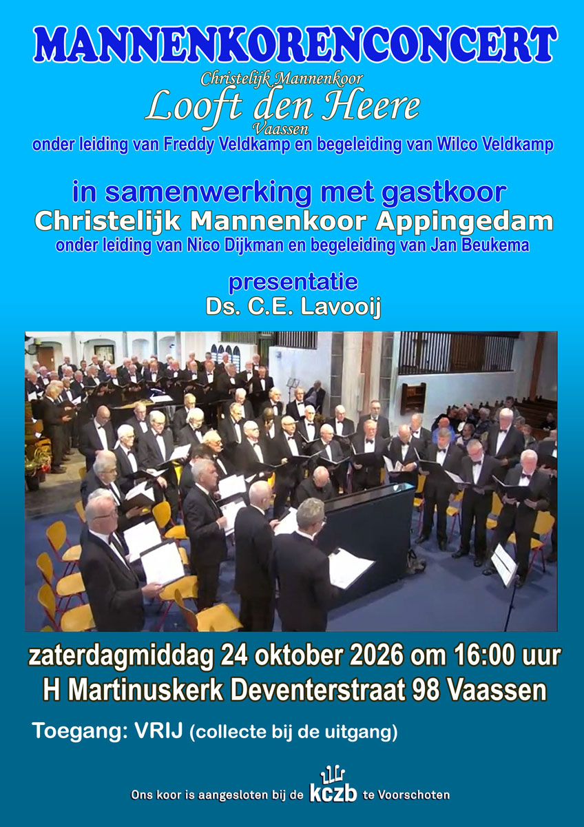affiche concert met CM Appingedam in de H Martinuskerk te Vaassen op 24 oktober 2026