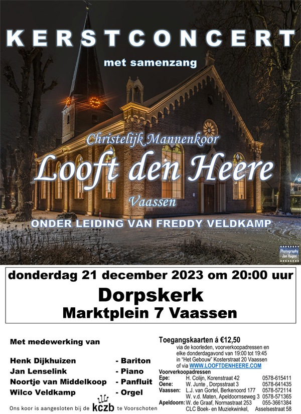 Kerstconcert met samenzang 2023 @ Dorpskerk te Vaassen | Vaassen | Gelderland | Nederland